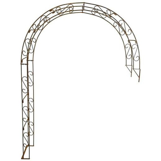 Arche de jardin murale plantes grimpantes rosiers en acier rouille 230 cm