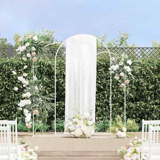 Arche de mariage 3 pcs Blanc Acier