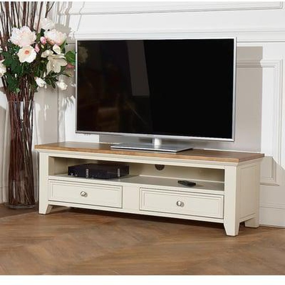 ARCHER - Meuble TV style bord de mer en bois, 1 niche, 2 tiroirs