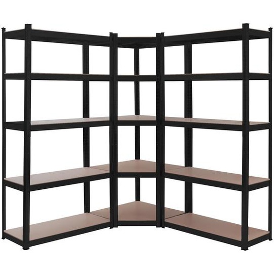 AREBOS Étagère pour charges lourdes, jeu de 3 | Étagère dangle, jusquà 875 kg, système enfichable, stable, anthracite