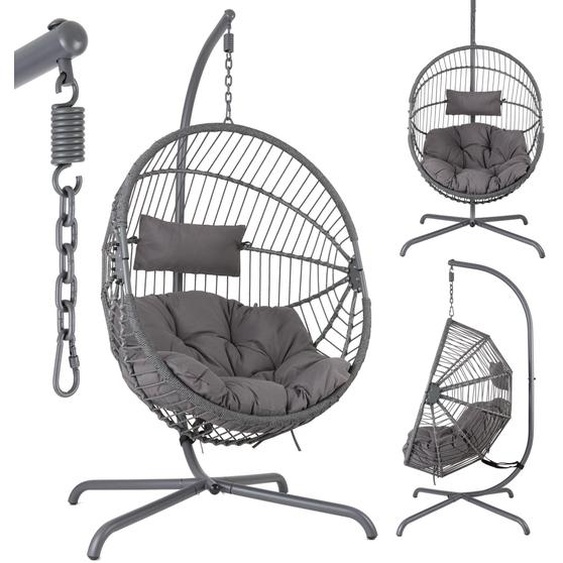 AREBOS Fauteuil suspendu avec support Panier suspendu Balançoire suspendue Siège suspendu Panier Balançoire