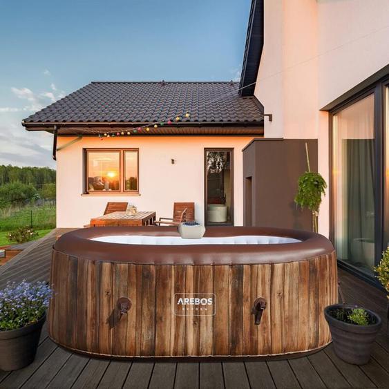 Arebos - Spa Gonflable Gonflable Intérieur & Extérieur 190x120 cm Ovale 2 Personnes 90 Jets de Massage 550 litres