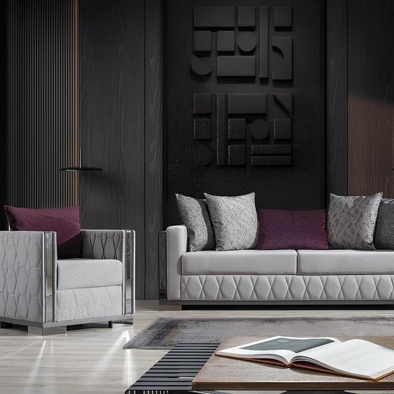 Argent Miroir Canapé Coussin Canapé 3+1 places Canapé