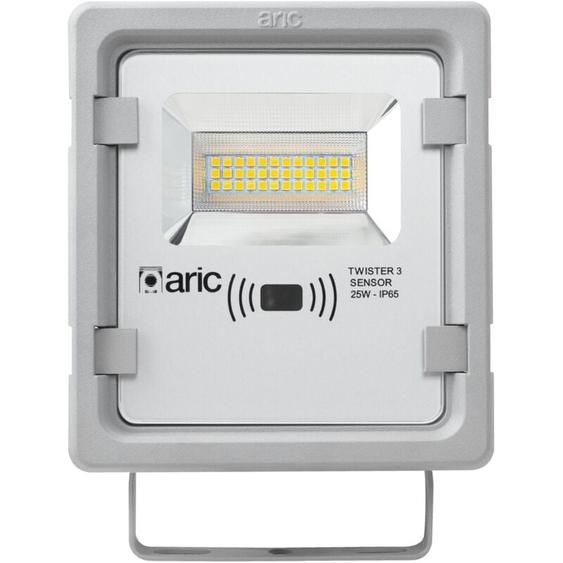 Aric - twister 3 sensor Proj. Ext. IP65 IK08 gris led 90° 25W 3000K 2500lm a/sensor 50874
