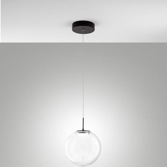 Ariel - Suspension simple transparente de Fabas Luce - LED 14W dimmable - Plafonnier design moderne