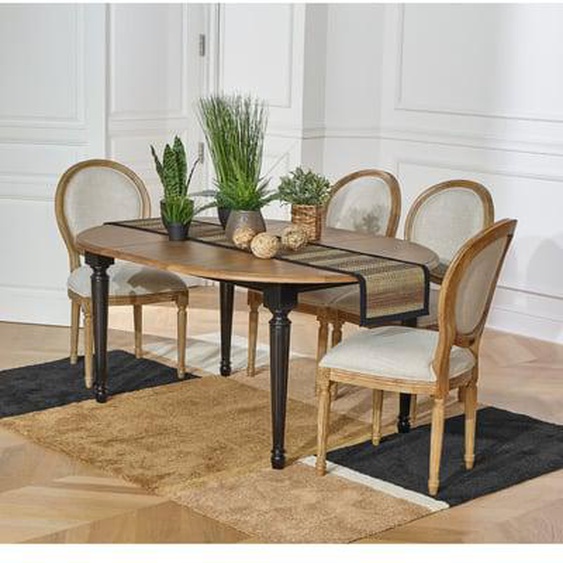 Table ronde en chêne 1 rallonge 4/6 couverts ARLINGTON