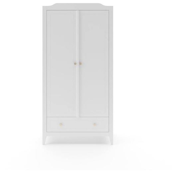 Armoire 2 Portes 1 Tiroir Héritage Blanc