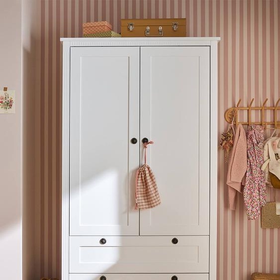 Armoire 2 portes + 2 tiroirs Canopée blanc