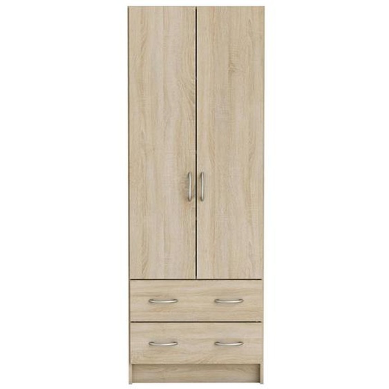 Armoire 2 Portes 2 Tiroirs Dual Chene Brosse