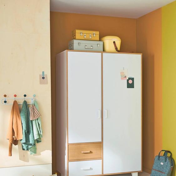 Armoire 2 portes + 2 tiroirs HOPLA blanc