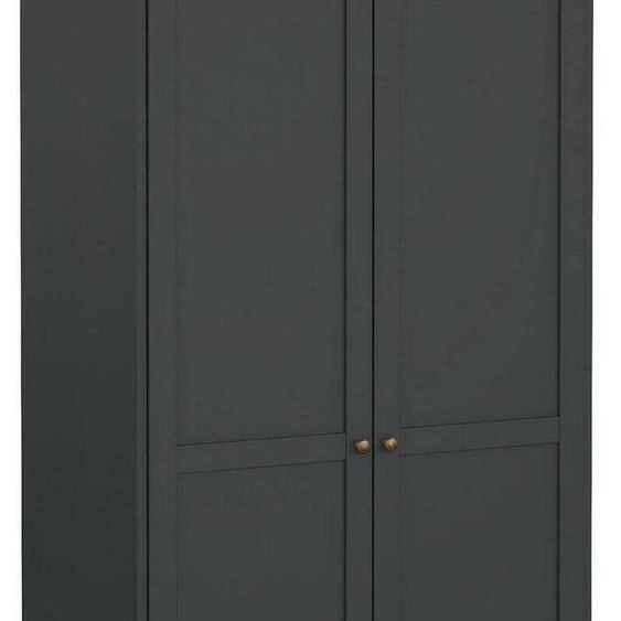 Albiolo - Armoire 2 Portes, 96x201h cm Gris, Porte-manteau