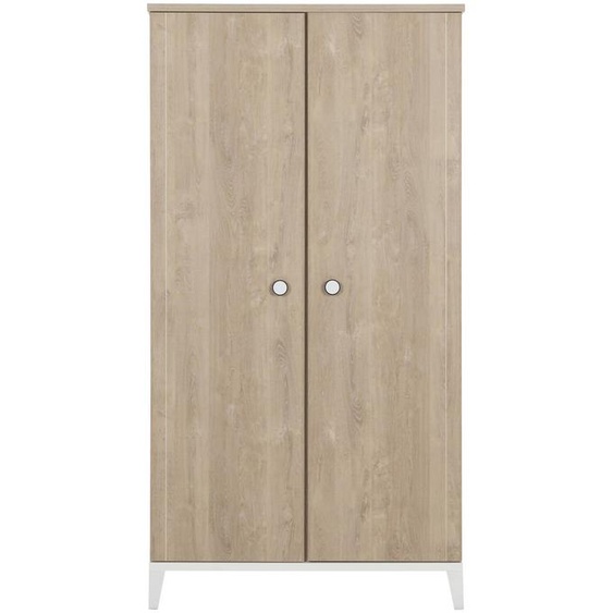 Armoire 2 Portes Avec Penderie Marcel Chêne Blond-blanc