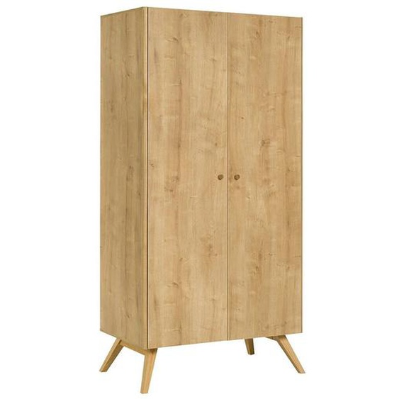 Armoire 2 Portes Avec Penderie Nature Bois