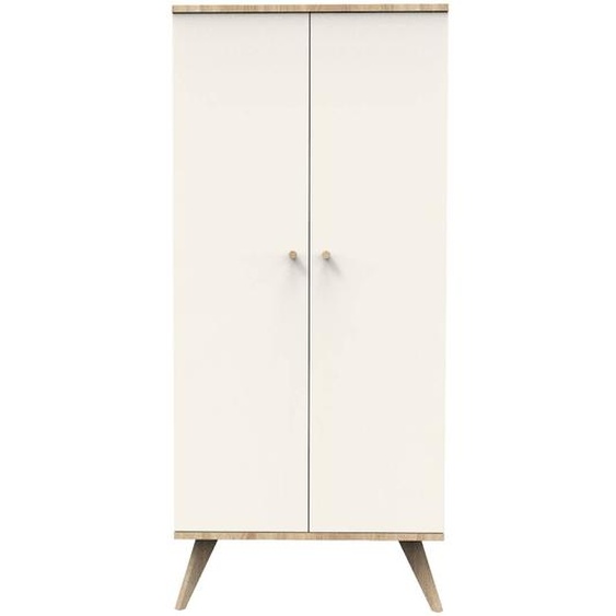 Armoire 2 Portes Avec Pieds Bois - Camille Vanille