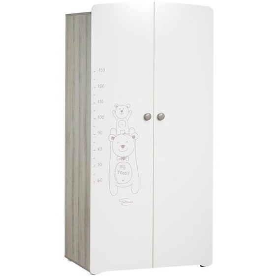 Armoire 2 Portes Bébé En Mélamine Blanc