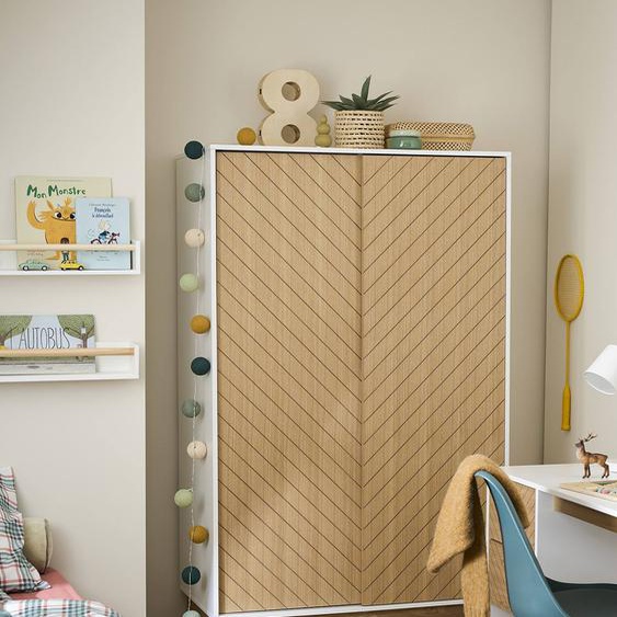Armoire 2 portes chevrons bois