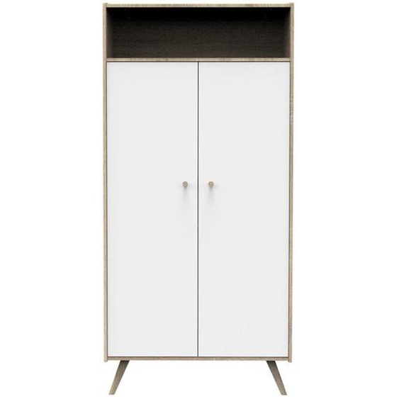 Armoire 2 Portes Et 1 Niche Marron/blanc
