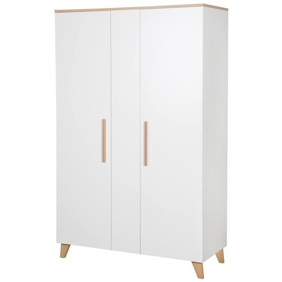 Armoire 2 Portes Leon Blanc - Chêne Othello