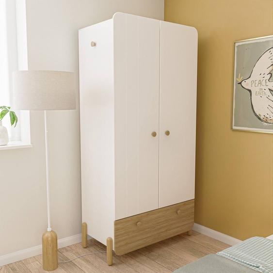 Armoire 2 Portes Ouvrantes Et 1 Tiroir Blanc