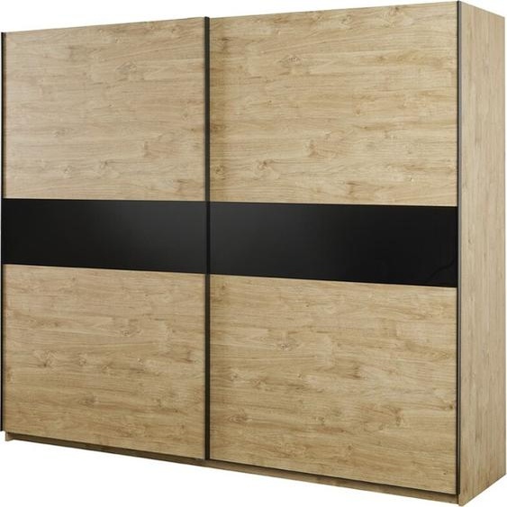 Armoire 250cm pour chambre à coucher avec 2 portes coulissantes, série MORGANE, couleur chêne doré
