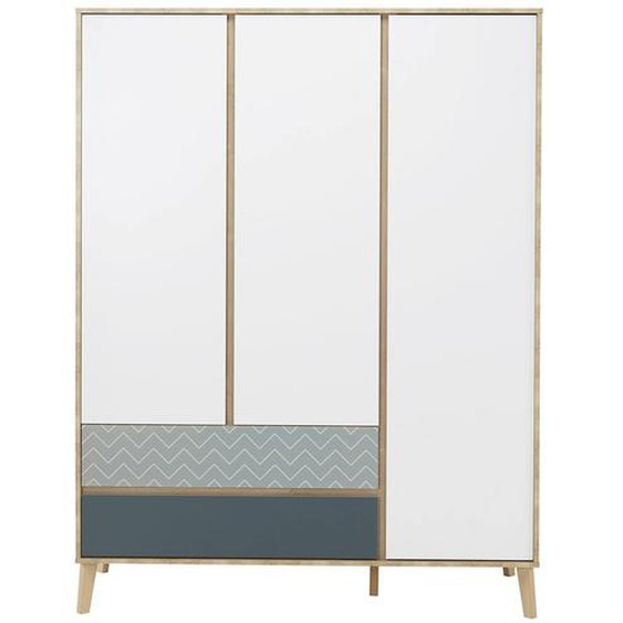 Armoire 3 Portes 2 Tiroirs Larvik Blanc