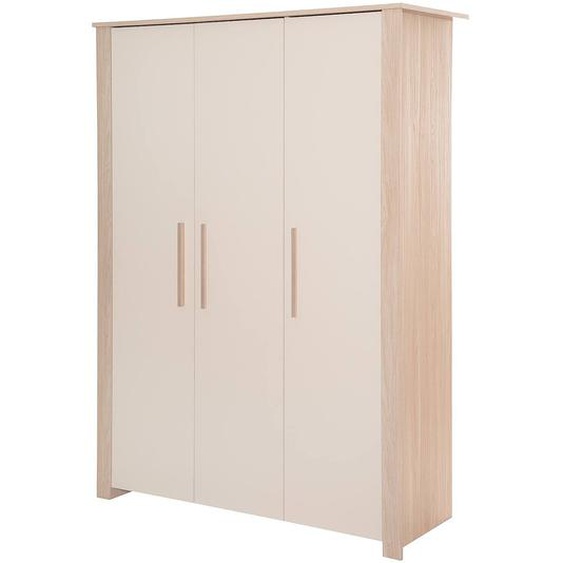 Armoire 3 Portes À Fermeture Douce Momo Beige Cashmere - Chêne