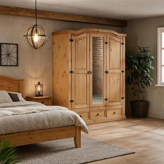 armoire 3 portes en pin New Mexico nature