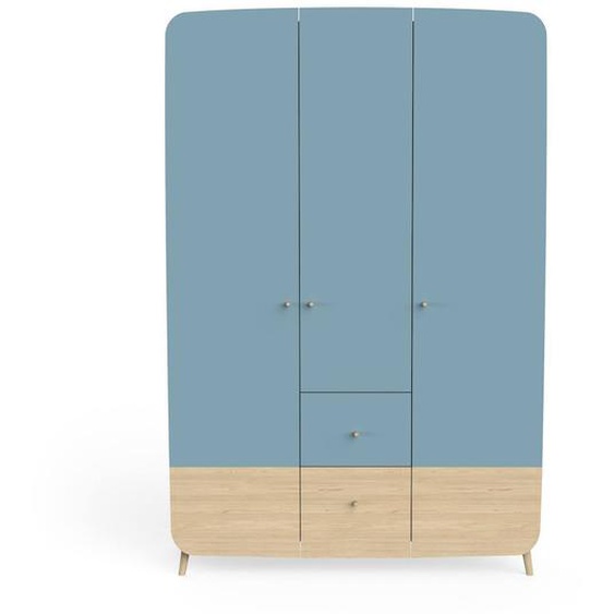 Armoire 3 Portes Et 4 Tiroirs Bleu
