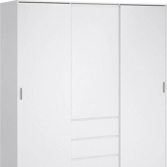 Mathieu - Armoire 3 Portes, 177x60 cm Blanc Brillant, 5 Étagères