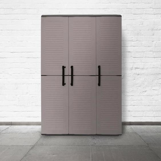 Armoire à balais Dmora 102x37h163 cm - Gris et Noir