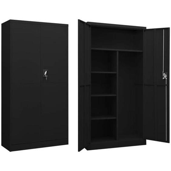 Armoire à casiers Noir 90x40x180 cm Acier