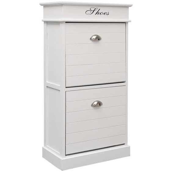 Armoire à chaussures Blanc 50 x 28 x 98 cm Bois de Paulownia
