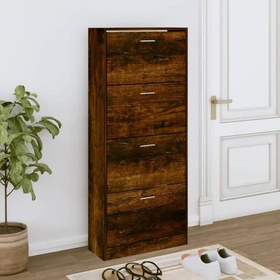 Armoire à chaussures Chêne fumé 63x24x147 cm Bois dingénierie Mothinessto LY5577