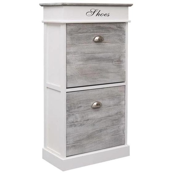 Armoire à chaussures-Meuble à chaussures-Meuble de rangement Gris 50 x 28 x 98 cm Bois de Paulownia SHL905403