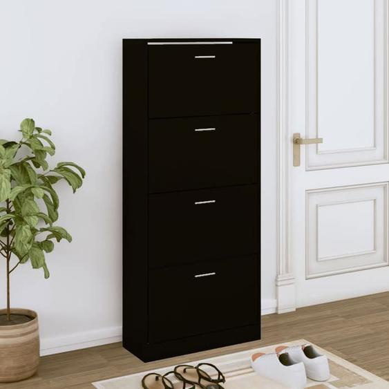 Armoire à chaussures-Meuble à chaussures-Meuble de rangement Noir 63x24x147 cm Bois dingénierie SHL710661