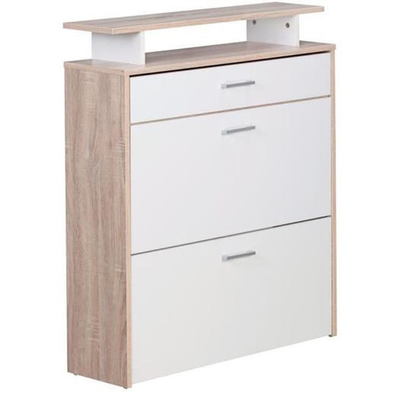 Armoire à chaussures WOHNLING - SAMO - 2 portes - 1 tiroir - Chêne Sonoma - Aspect bois