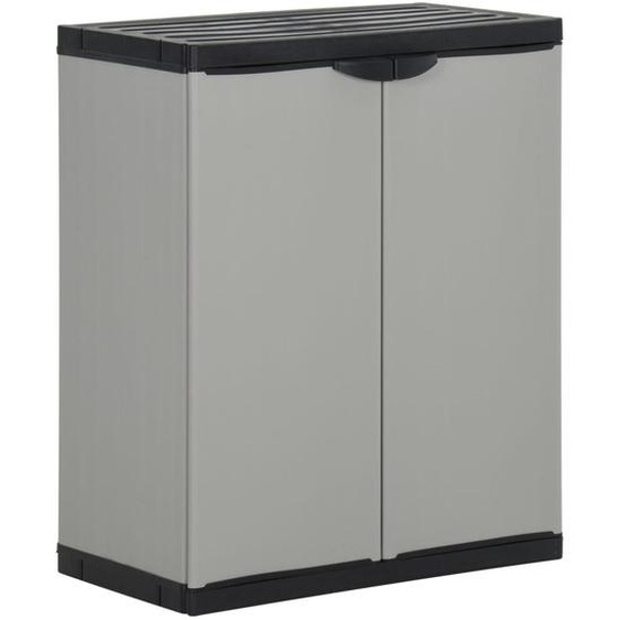 Armoire à déchets de jardin Gris et noir 68x40x85 cm PP