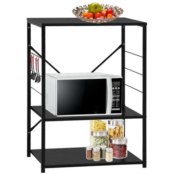 Armoire à four à micro-ondes Noir 60x39,6x79,5 cm