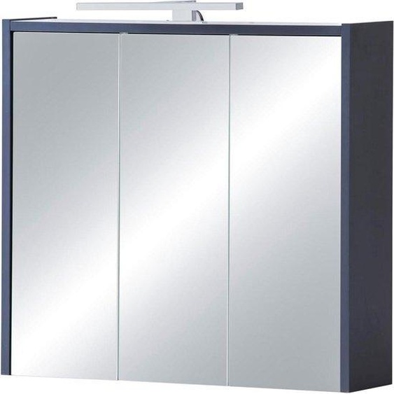 Armoire à glace Lovis bois bleu nuit 65 cm - Meuble de salle de bains avec miroir