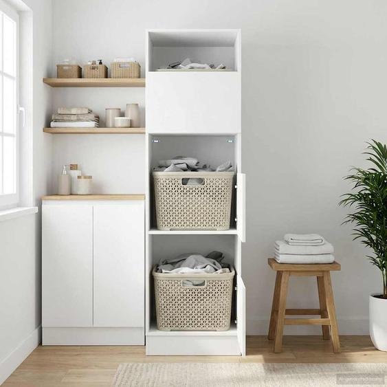 Armoire à Laver Chêne noir 50 x 68 x 162 cm Bois dingénierie