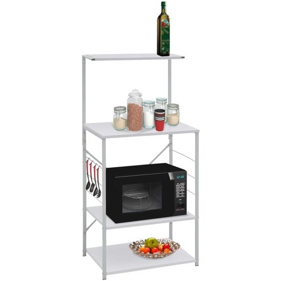 Armoire à micro-ondes Blanc 60x39,6x123 cm Bois dingénierie