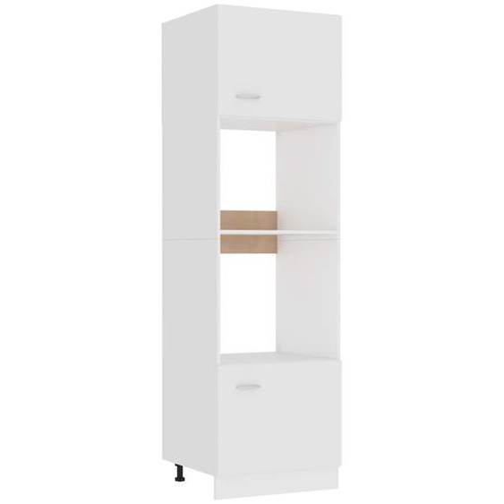 Armoire à micro-ondes Blanc 60x57x207 cm Bois d’ingénierie