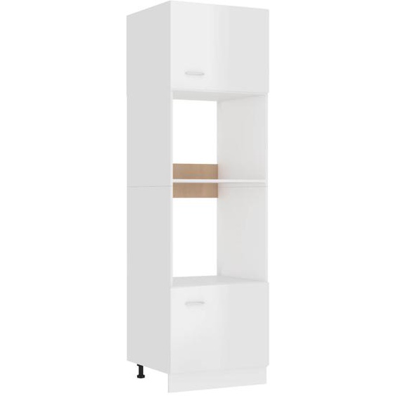 Armoire à micro-ondes Blanc brillant Bois d’ingénierie