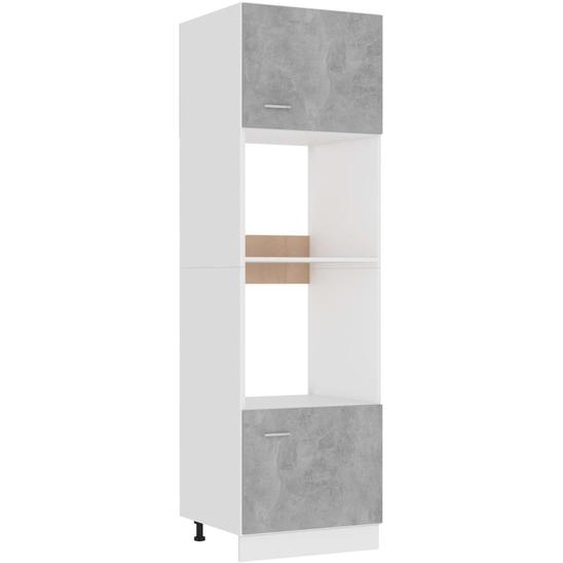 Armoire à micro-ondes Gris béton 60x57x207 cm Bois d’ingénierie