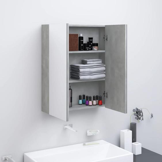 Armoire à miroir de salle de bain 60x15x75 cm MDF Gris béton
