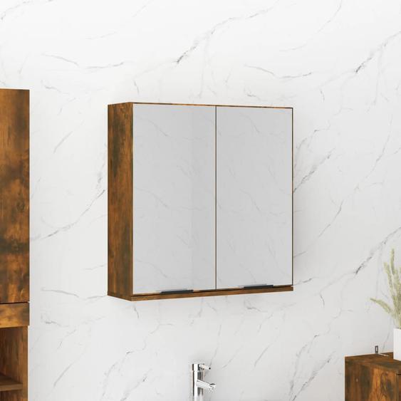 Armoire à miroir de salle de bain Chêne fumé 64x20x67 cm