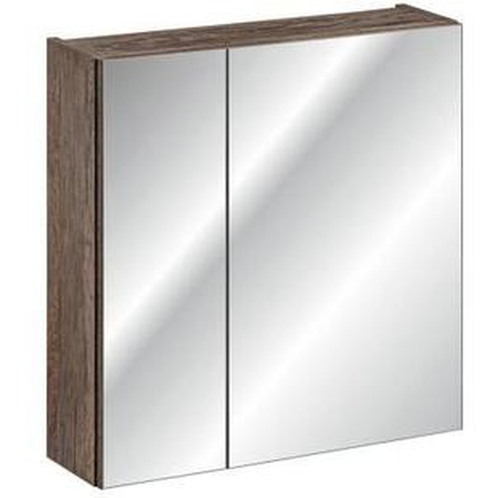 Armoire à miroir - VIVALDI - Santa Fe - Bois massif - Marron - Style classique intemporel