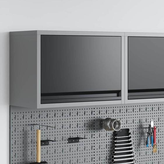 Armoire à outils avec stockage Noir et gris 50 x 25 x 35 cm