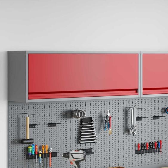 Armoire à outils avec stockage Rouge et Gris 100 x 25 x 35 cm