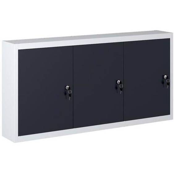 Armoire à outils murale - MOTHINESSTO - LY3172 - Métal - Gris et noir - 3 étagères réglables